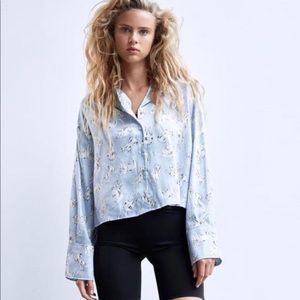 Zara dog print blouse. Size small.